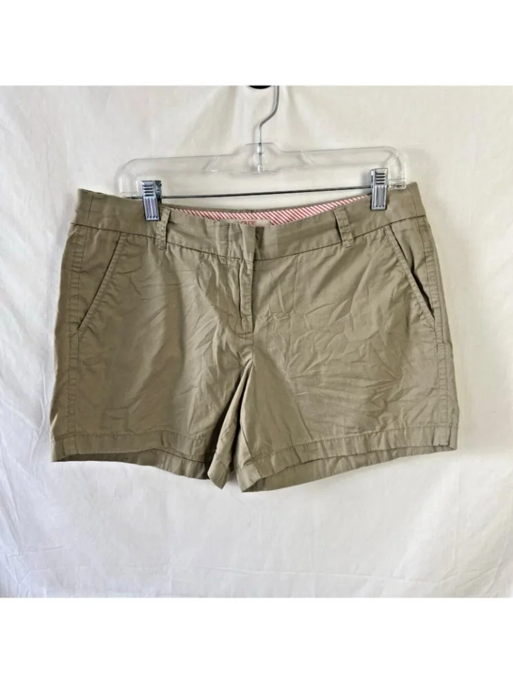 J. Crew Chino Broken In Casual Khaki Tan Shorts Size 10 preppy coastal summer